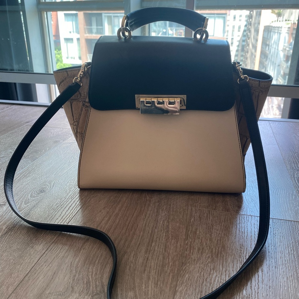 Zac Posen Eartha Bag / Purse - Black and Cream